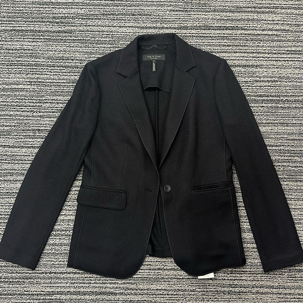 🔥🔥🔥Rag & Bone 100% Wool Black Blazer Jacket